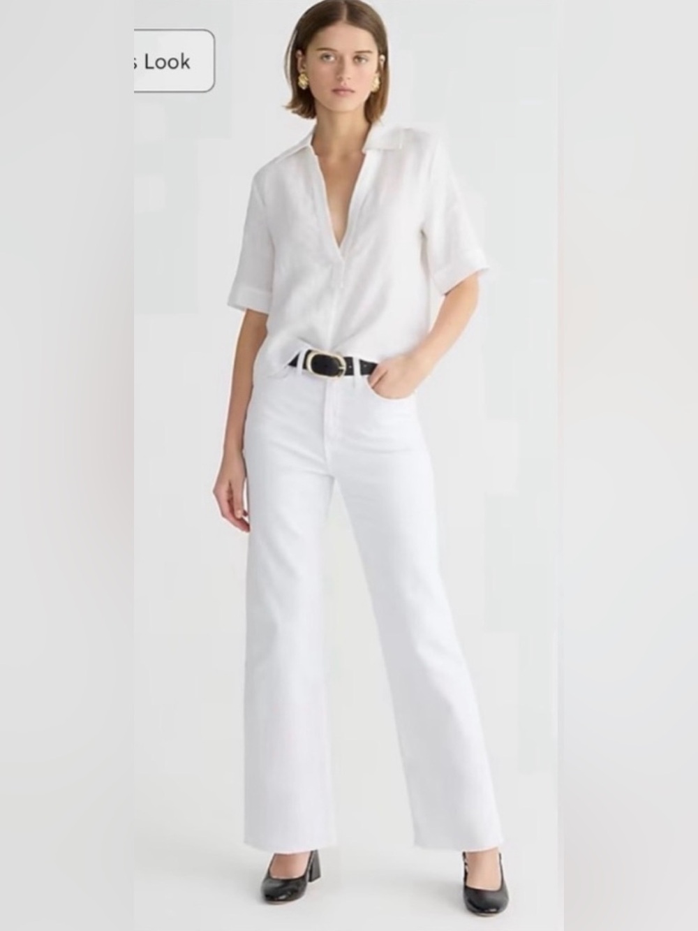 J.Crew Petite Slim Wide Leg Jean in White Wash